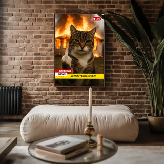 Zero F*cks Given Cat Meme Poster - Just Great Posters