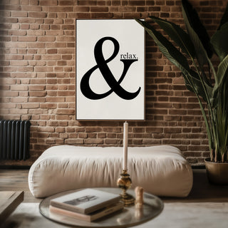 Ampersand Relax Wall Art Print – Minimalist Typography Poster for Calm Modern Interiors - Just Great Posters