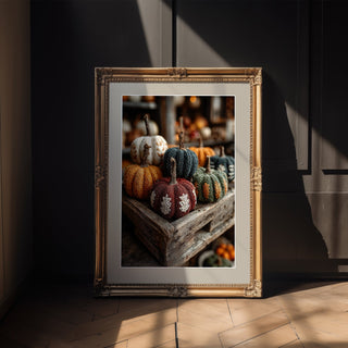 Knitted Pumpkins Poster – Craft - Core Autumn Decor - Just Great Posters
