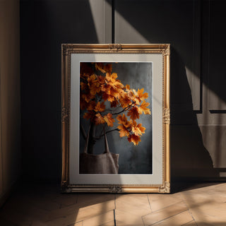 Maple Leaves & Linen Tote – Minimal Autumn Study - Just Great Posters