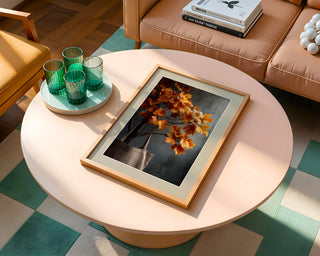 Maple Leaves & Linen Tote – Minimal Autumn Study - Just Great Posters