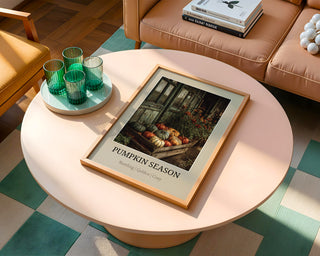 Pumpkin Season Poster – Rustic Farmhouse Autumn Wall Art - Just Great Posters