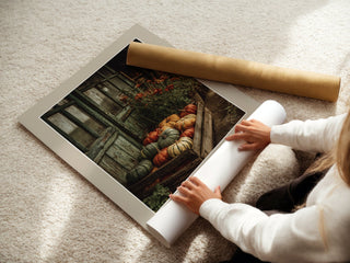 Pumpkin Season Poster – Rustic Farmhouse Autumn Wall Art - Just Great Posters