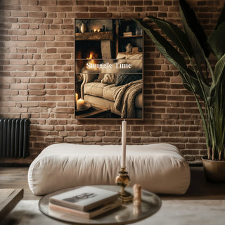 Snuggle Time Poster – Cozy Fireplace Wall Decor - Just Great Posters