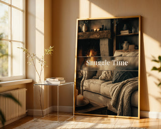 Snuggle Time Poster – Cozy Fireplace Wall Decor - Just Great Posters