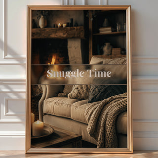 Snuggle Time Poster – Cozy Fireplace Wall Decor - Just Great Posters