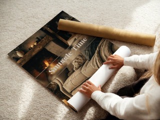 Snuggle Time Poster – Cozy Fireplace Wall Decor - Just Great Posters