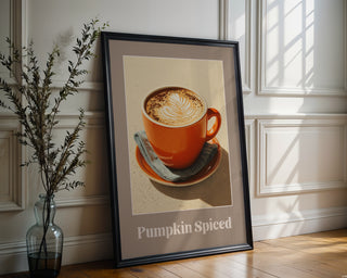 Pumpkin Spiced Poster – Autumn Latte Art Print - Just Great Posters
