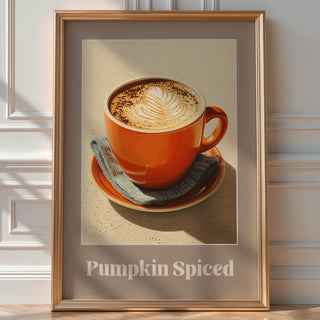 Pumpkin Spiced Poster – Autumn Latte Art Print - Just Great Posters