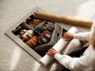 Knitted Pumpkins Poster – Craft - Core Autumn Decor - Just Great Posters