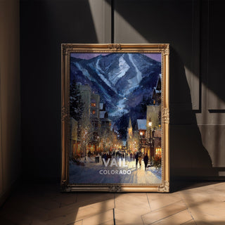 Vail Colorado Poster – Snowy Ski Town & Mountain Wall Art Print - Just Great Posters