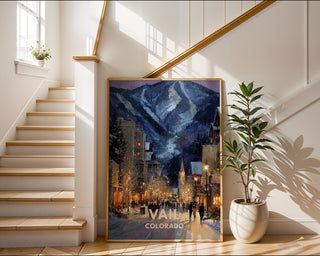 Vail Colorado Poster – Snowy Ski Town & Mountain Wall Art Print - Just Great Posters