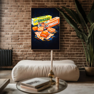 Retro Spangles Poster – Fizzy 70s Sweet Wrapper Wall Art Print - Just Great Posters
