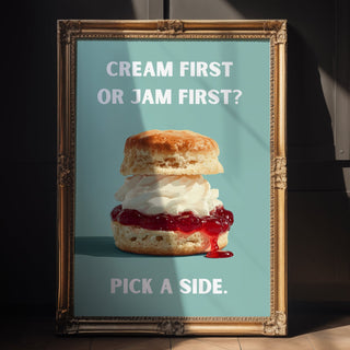 Cream or Jam First Poster - Just Great Posters