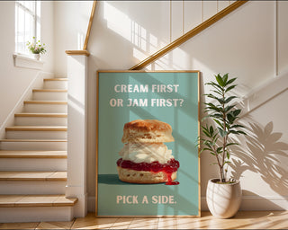 Cream or Jam First Poster - Just Great Posters