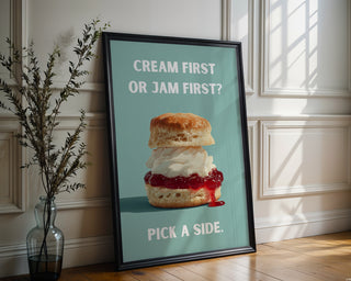 Cream or Jam First Poster - Just Great Posters