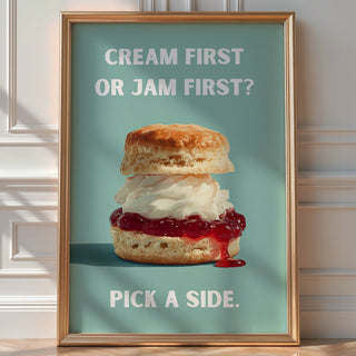 Cream or Jam First Poster - Just Great Posters