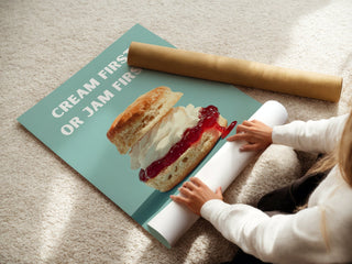 Cream or Jam First Poster - Just Great Posters
