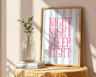 Night Night Sleep Tight Kids Print - Just Great Posters