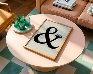 Ampersand Relax Wall Art Print – Minimalist Typography Poster for Calm Modern Interiors - Just Great Posters