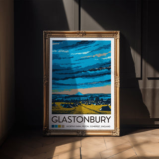 Glastonbury Festival Poster – Worthy Farm Landscape Print, Somerset Wall Art - Just Great Posters