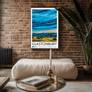 Glastonbury Festival Poster – Worthy Farm Landscape Print, Somerset Wall Art - Just Great Posters