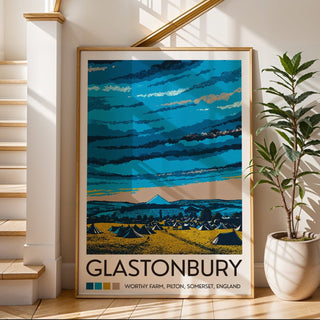 Glastonbury Festival Poster – Worthy Farm Landscape Print, Somerset Wall Art - Just Great Posters