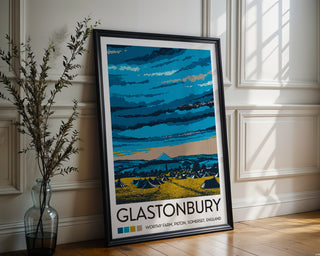 Glastonbury Festival Poster – Worthy Farm Landscape Print, Somerset Wall Art - Just Great Posters