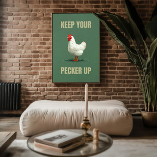 Keep Your Pecker Up Chicken Poster - Just Great Posters