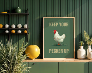 Keep Your Pecker Up Chicken Poster - Just Great Posters