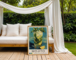 Minty Mojito Cocktail Art Print – Fresh Tropical Drink Wall Decor | 260gsm Free Shipping - Just Great Posters