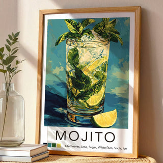 Minty Mojito Cocktail Art Print – Fresh Tropical Drink Wall Decor | 260gsm Free Shipping - Just Great Posters