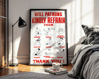 Retro Pool Rules Cartoon Poster - Just Great Posters