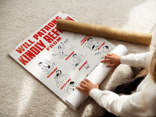 Retro Pool Rules Cartoon Poster - Just Great Posters