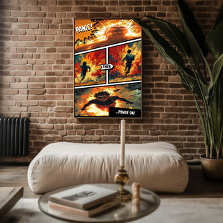 Panic Then Power On Poster - Just Great Posters