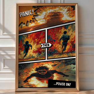 Panic Then Power On Poster - Just Great Posters