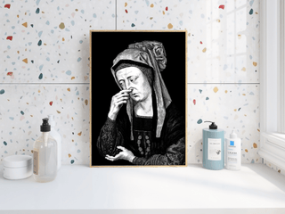 Nose - Pinch Renaissance Woman Poster – Hilarious Vintage Loo Art - Just Great Posters