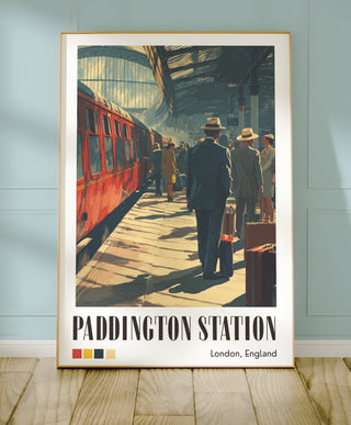 Vintage Paddington Station Travel Poster – Retro London Train Wall Art, Elegant British Railway Print - Just Great Posters