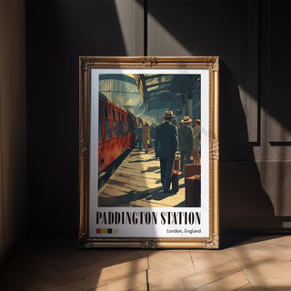 Vintage Paddington Station Travel Poster – Retro London Train Wall Art, Elegant British Railway Print - Just Great Posters