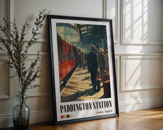 Vintage Paddington Station Travel Poster – Retro London Train Wall Art, Elegant British Railway Print - Just Great Posters