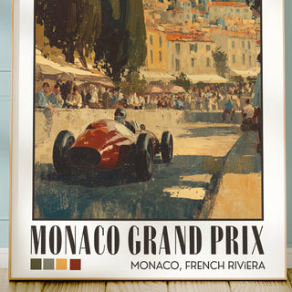 Retro Monaco Grand Prix Poster – Vintage Formula 1 Racing Art Print, French Riviera Motorsport Decor - Just Great Posters