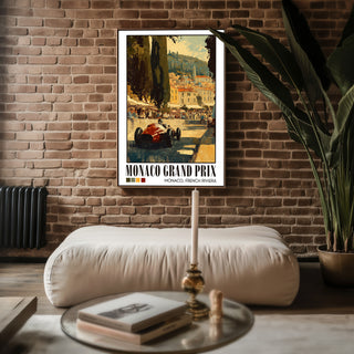 Retro Monaco Grand Prix Poster – Vintage Formula 1 Racing Art Print, French Riviera Motorsport Decor - Just Great Posters