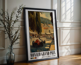 Retro Monaco Grand Prix Poster – Vintage Formula 1 Racing Art Print, French Riviera Motorsport Decor - Just Great Posters