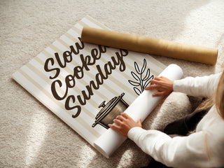 Slow Cooked Sundays Kitchen Poster, Cozy Comfort Food Wall Art - Just Great Posters