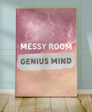 Messy Room Genius Mind Poster, Funny Smart Wall Art for Students & Creatives - Just Great Posters