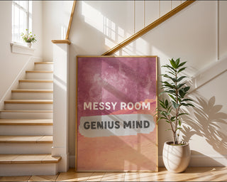 Messy Room Genius Mind Poster, Funny Smart Wall Art for Students & Creatives - Just Great Posters