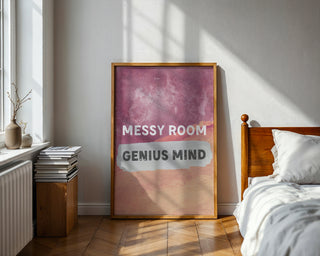 Messy Room Genius Mind Poster, Funny Smart Wall Art for Students & Creatives - Just Great Posters