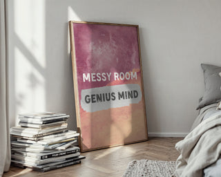 Messy Room Genius Mind Poster, Funny Smart Wall Art for Students & Creatives - Just Great Posters