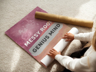Messy Room Genius Mind Poster, Funny Smart Wall Art for Students & Creatives - Just Great Posters