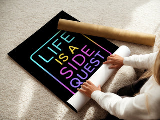 Life Is a Side Quest Neon Poster - Just Great Posters